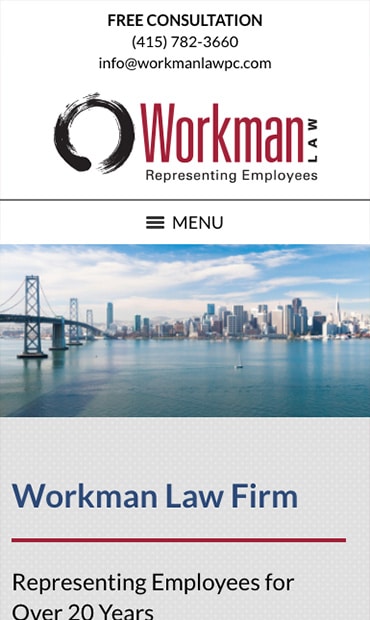 Responsive Mobile Attorney Website for Workman Law Firm, PC