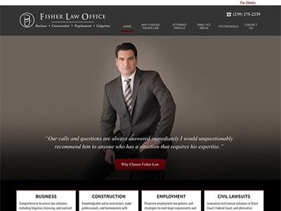 Law Firm Website design for Fisher Law Office