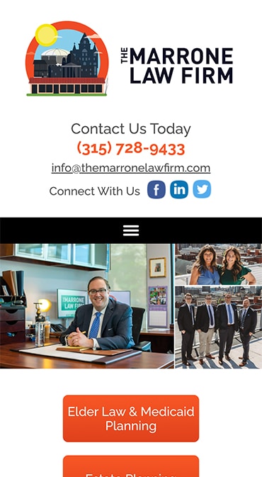 Responsive Mobile Attorney Website for The Marrone Law Firm, P.C.