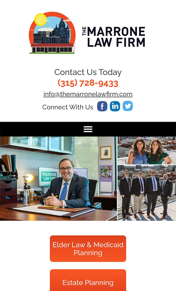 Mobile Friendly Law Firm Webiste for The Marrone Law Firm, P.C.