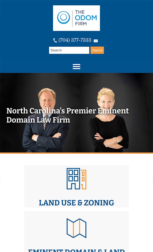 Mobile Friendly Law Firm Webiste for The Odom Firm, PLLC