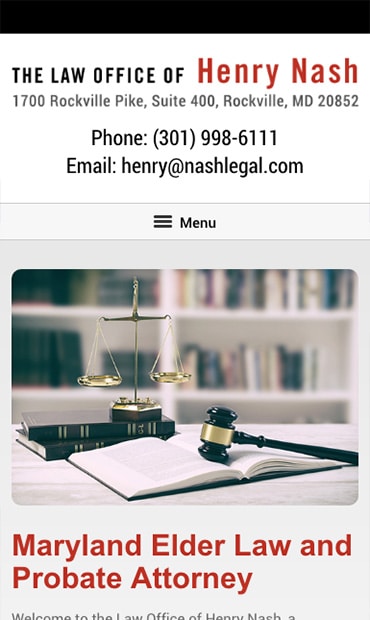 Responsive Mobile Attorney Website for Law Office of Henry Nash