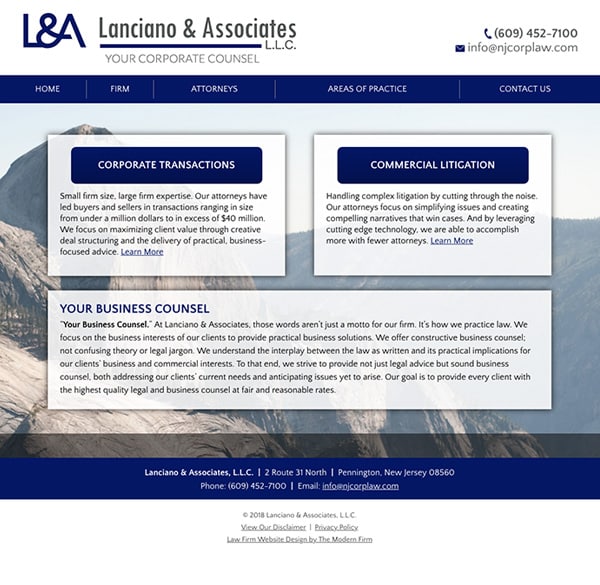 Law Firm Website Design for Lanciano & Associates, L.L.C.