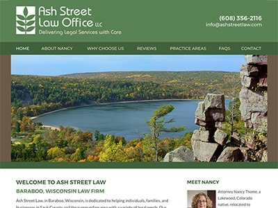 Law Firm Website design for Ash Street Law Office LLC