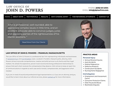 Law Firm Website design for Law Office of John D. Pow…