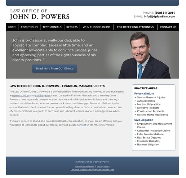 Law Firm Website Design for Law Office of John D. Powers