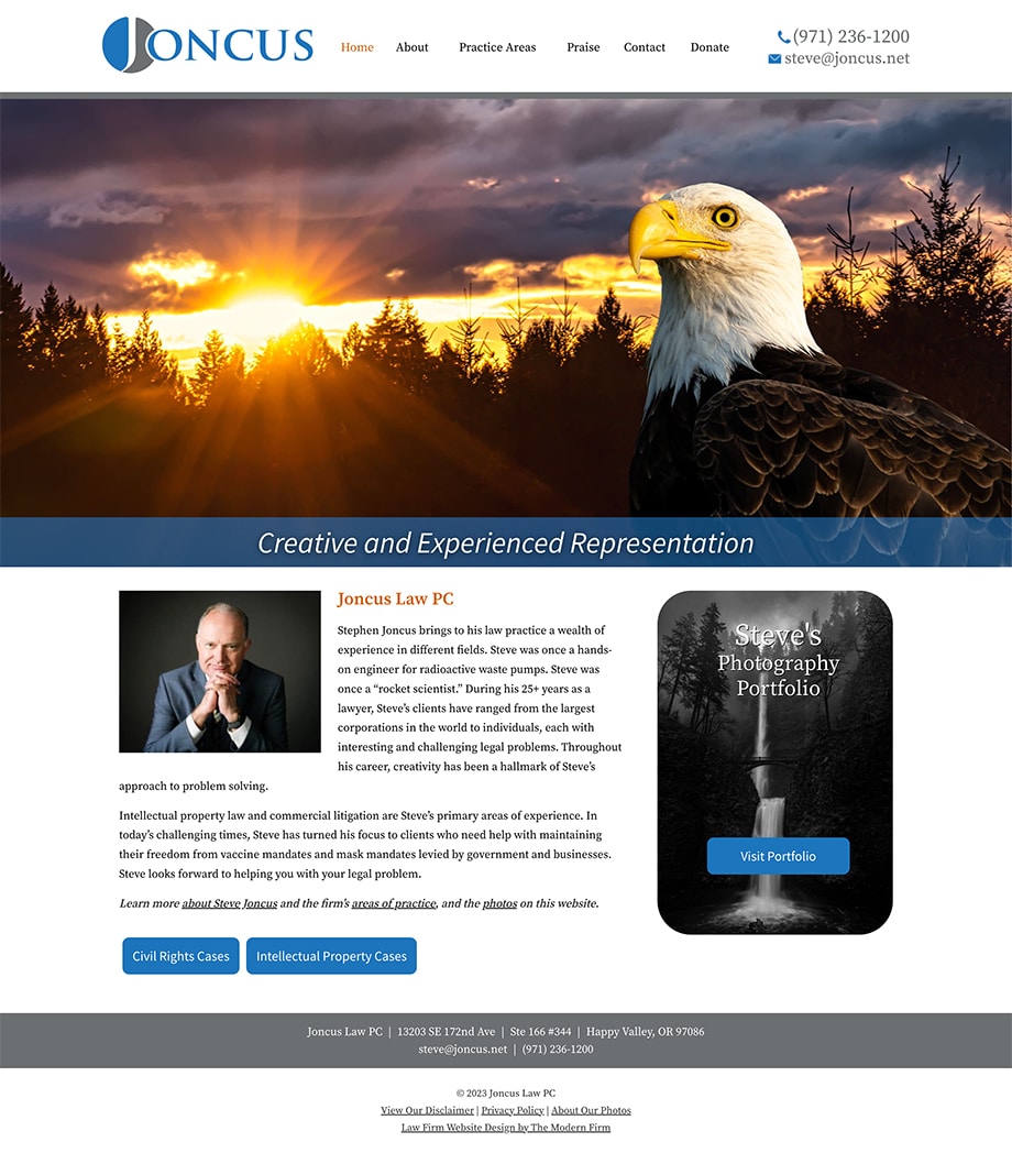 Law Firm Website Design for Joncus Law PC