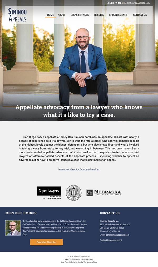 Law Firm Website Design for Siminou Appeals, Inc.