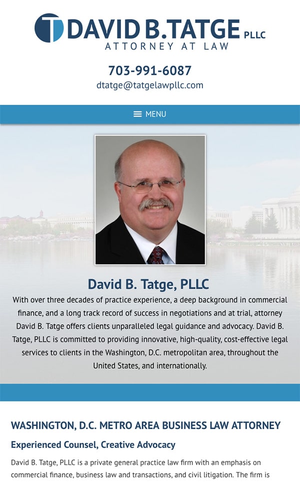 Mobile Friendly Law Firm Webiste for David B. Tatge, PLLC