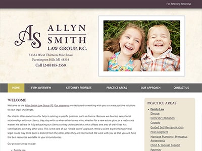 Law Firm Website design for Allyn Smith Law Group, PC