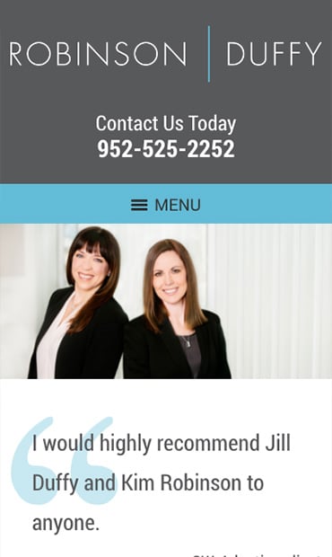 Responsive Mobile Attorney Website for Robinson Duffy