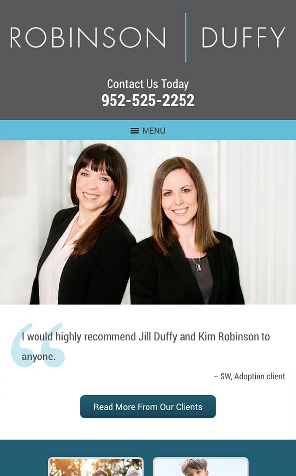 Mobile Friendly Law Firm Webiste for Robinson Duffy