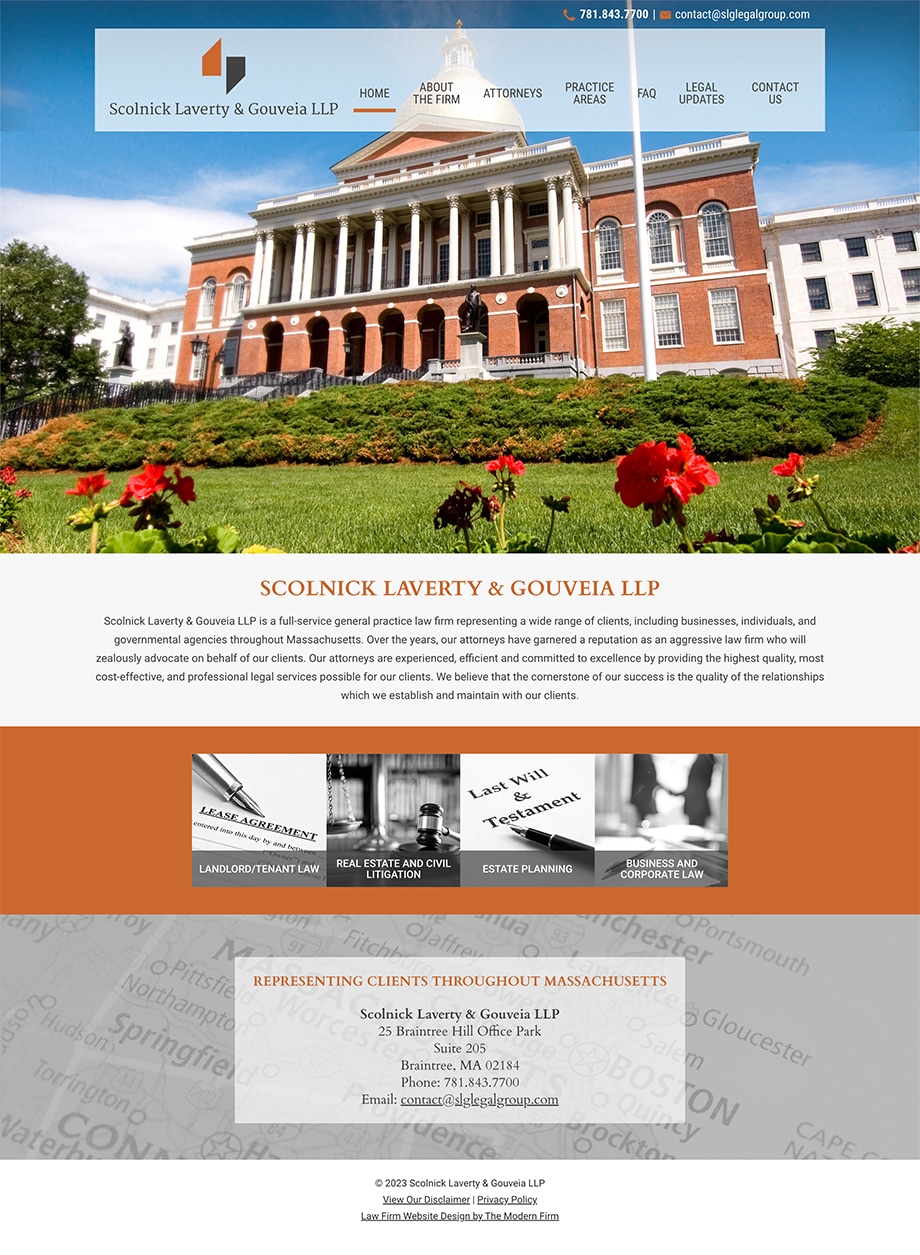 Law Firm Website Design for Scolnick Laverty & Gouveia LLP