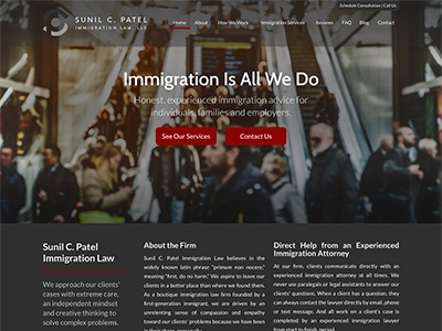 Law Firm Website design for Sunil C. Patel Immigratio…