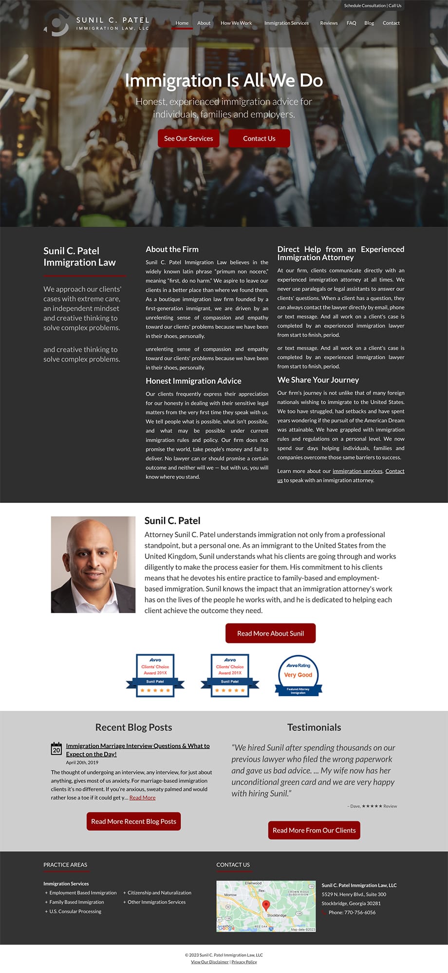 Law Firm Website Design for Sunil C. Patel Immigration Law, LLC