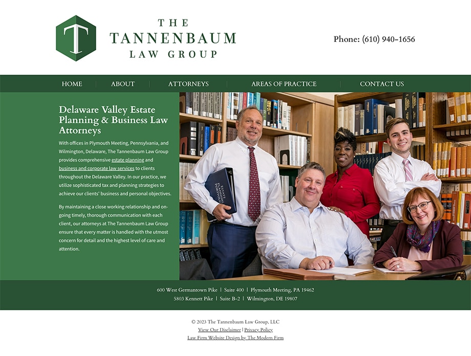 Law Firm Website Design for The Tannenbaum Law Group, LLC