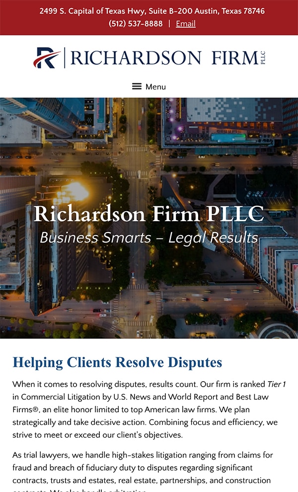 Mobile Friendly Law Firm Webiste for James M. Richardson