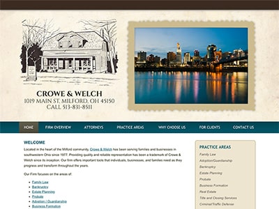 Law Firm Website design for Crowe & Welch