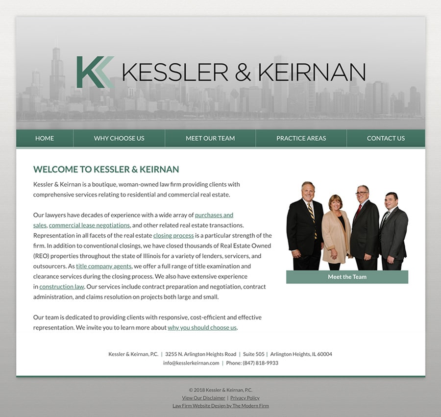 Law Firm Website Design for Kessler & Keirnan, P.C.