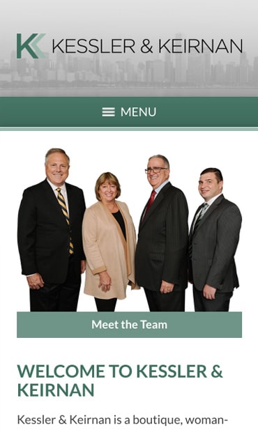 Responsive Mobile Attorney Website for Kessler & Keirnan, P.C.