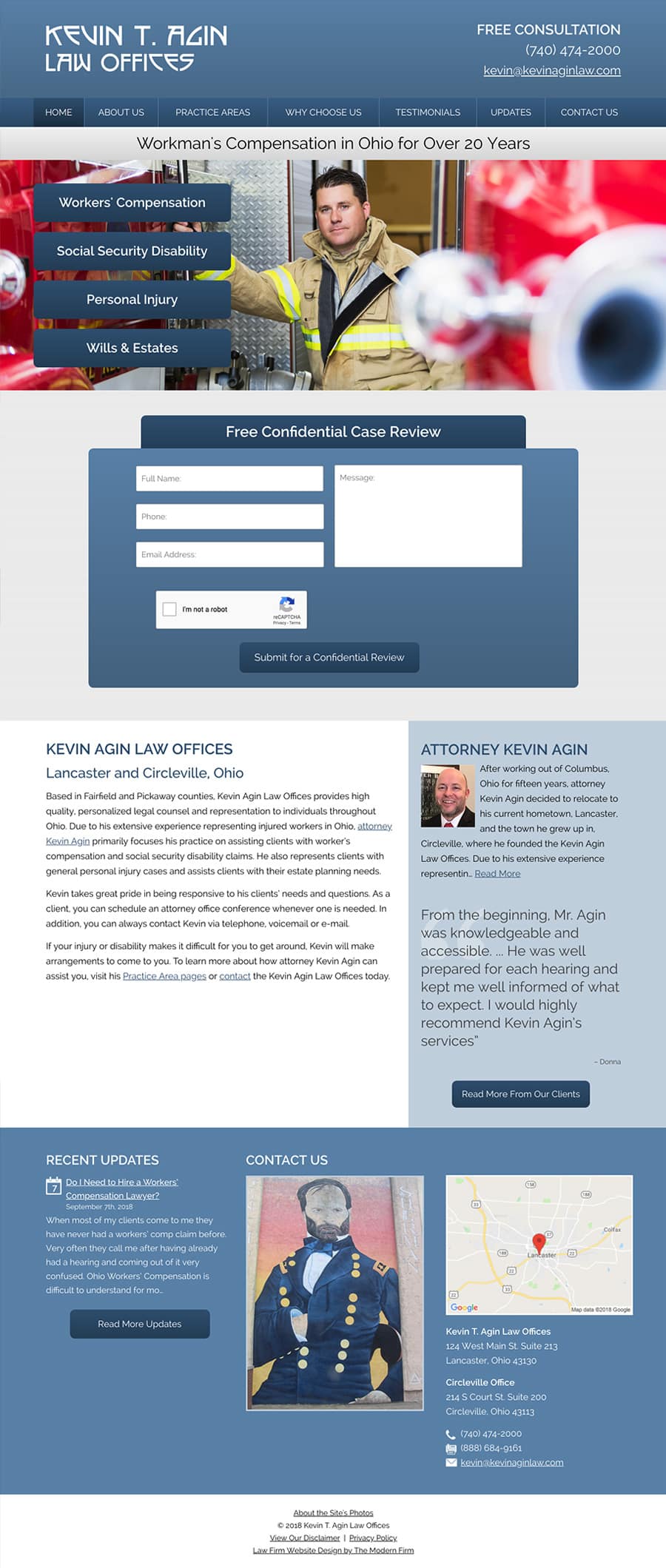 Law Firm Website Design for Kevin T. Agin Law Office