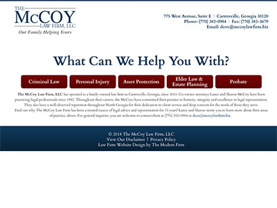 Law Firm Website design for The McCoy Law Firm, LLC