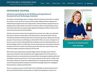 Law Firm Website design for Outsource Counsel PLLC