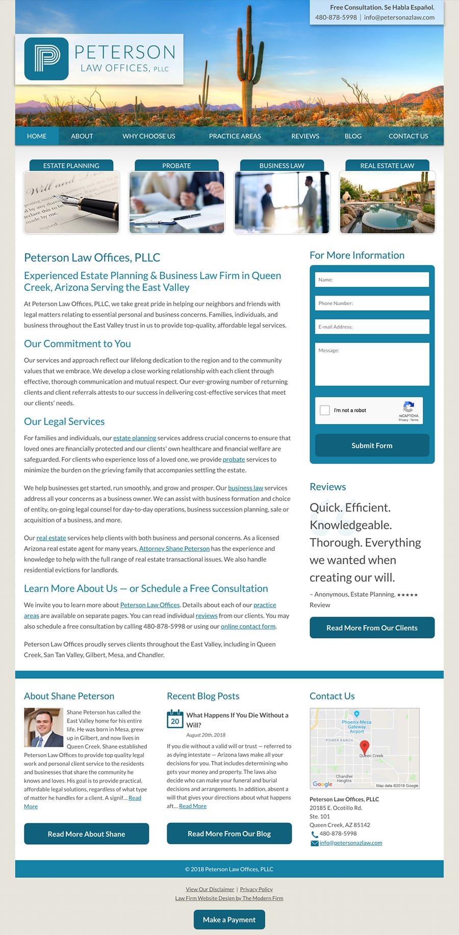 Law Firm Website Design for Peterson Law Offices, PLLC