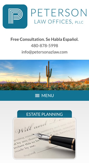 Responsive Mobile Attorney Website for Peterson Law Offices, PLLC