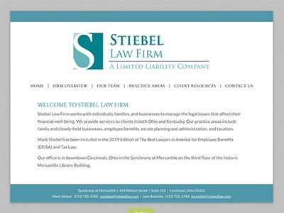 Law Firm Website design for Stiebel Law Firm