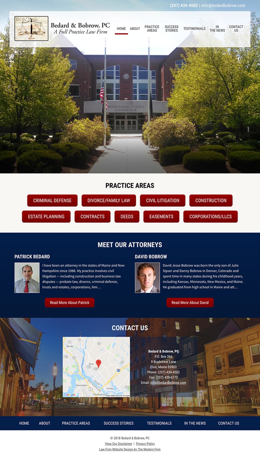 Law Firm Website Design for Bedard & Bobrow, PC