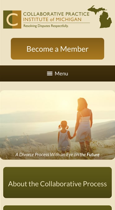 Responsive Mobile Attorney Website for Collaborative Practice Institute of Michigan