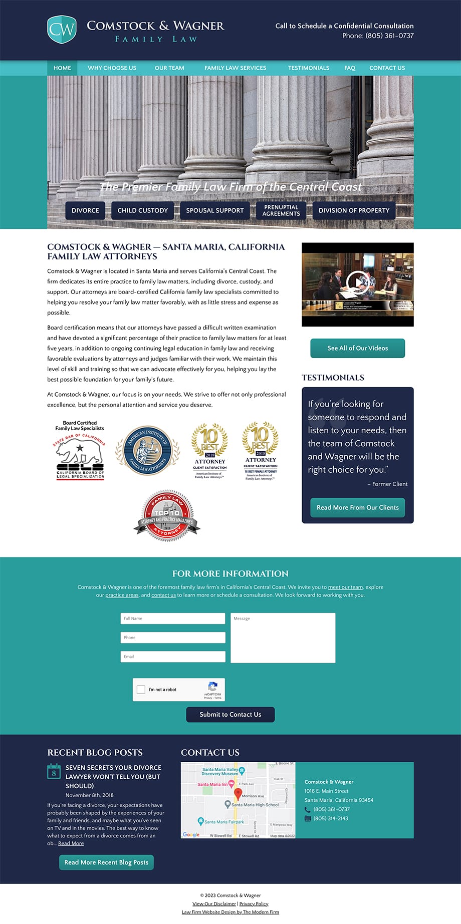 Law Firm Website Design for Comstock & Wagner