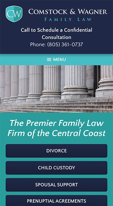 Responsive Mobile Attorney Website for Comstock & Wagner