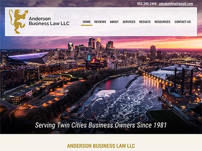 Law Firm Website design for Anderson Business Law LLC