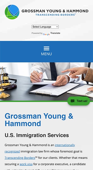 Responsive Mobile Attorney Website for Grossman Young & Hammond