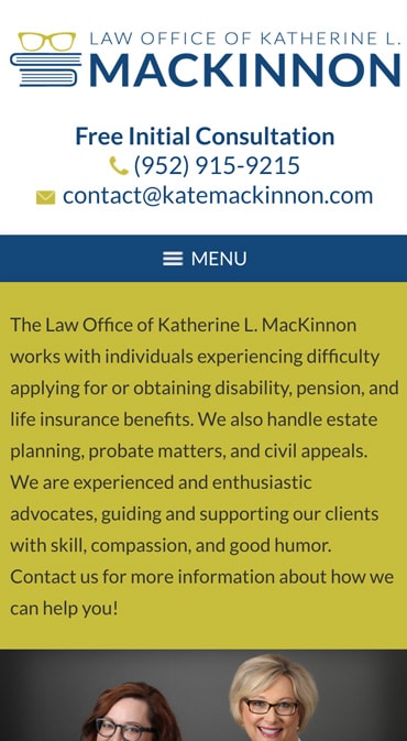 Responsive Mobile Attorney Website for Law Office of Katherine L. MacKinnon, PLLC