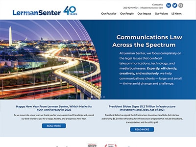 Law Firm Website design for Lerman Senter PLLC