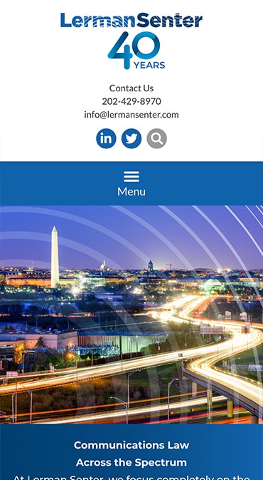 Responsive Mobile Attorney Website for Lerman Senter PLLC