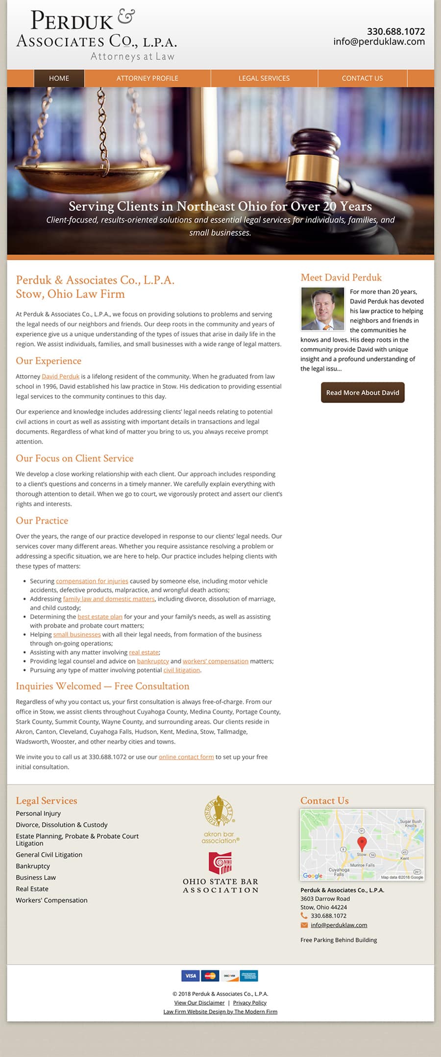 Law Firm Website Design for Perduk & Associates Co., L.P.A.