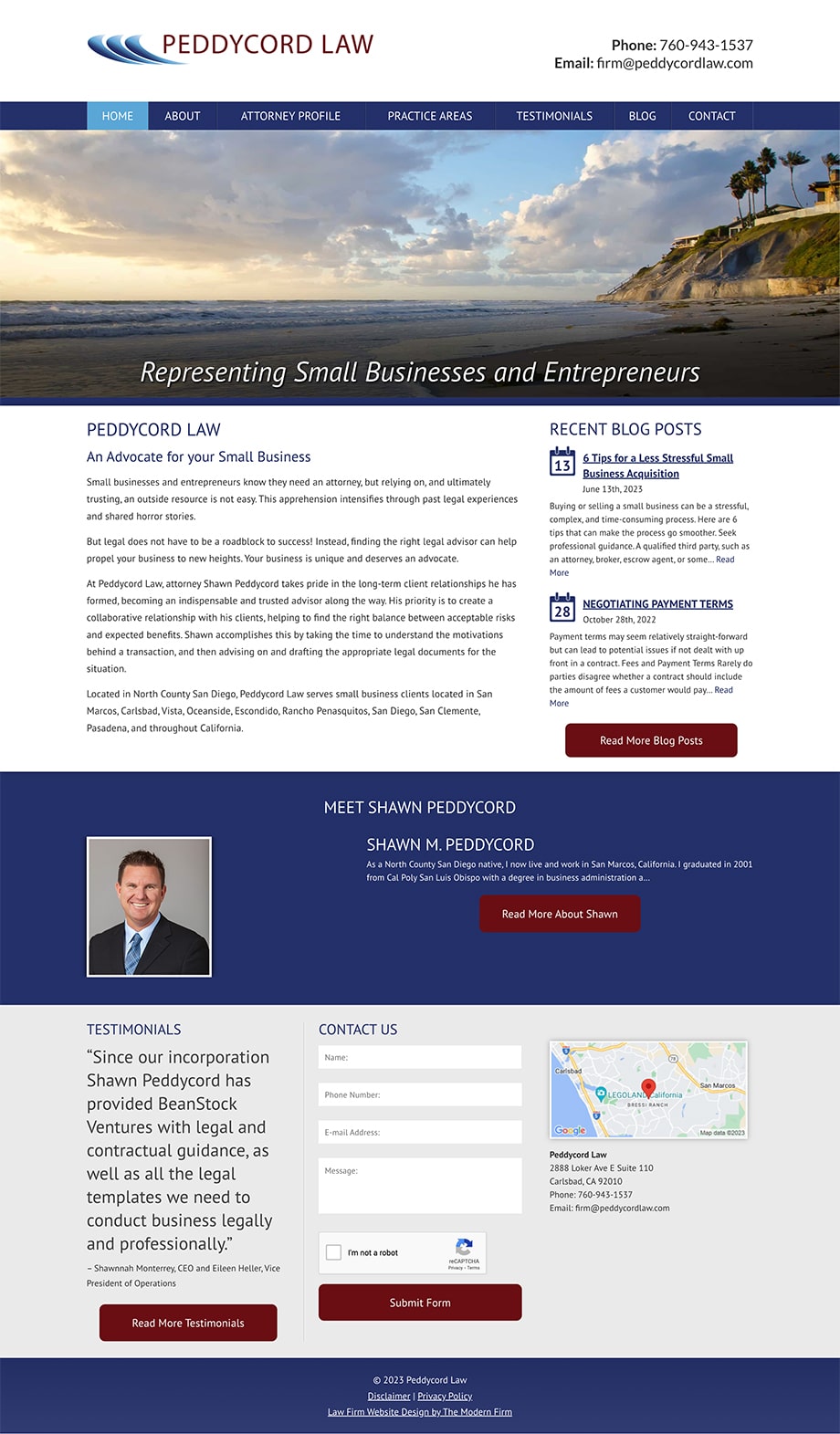 Law Firm Website Design for Peddycord Law