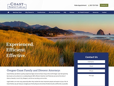 Law Firm Website design for Coast Family Law, LLC