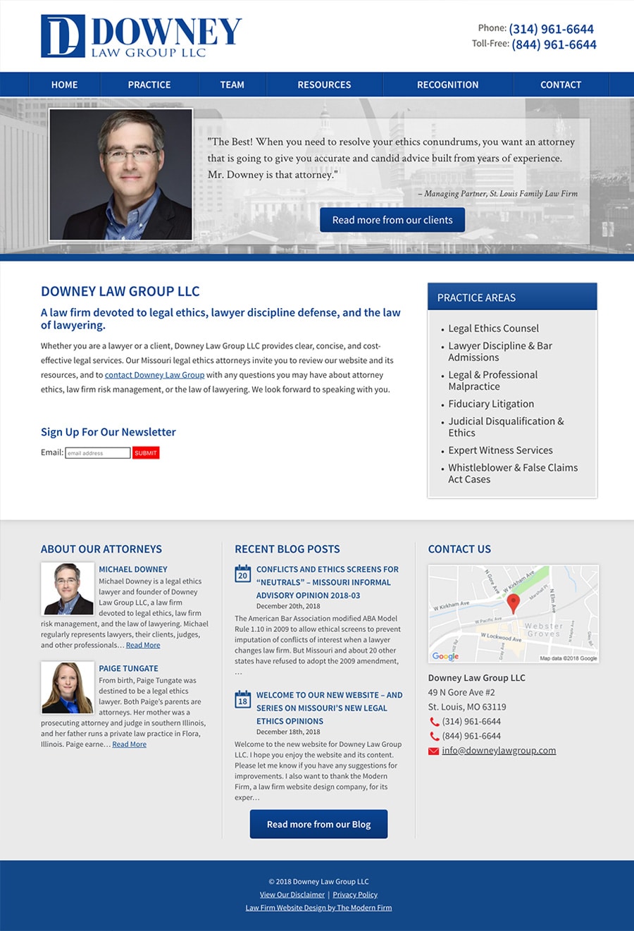 Law Firm Website Design for Downey Law Group LLC