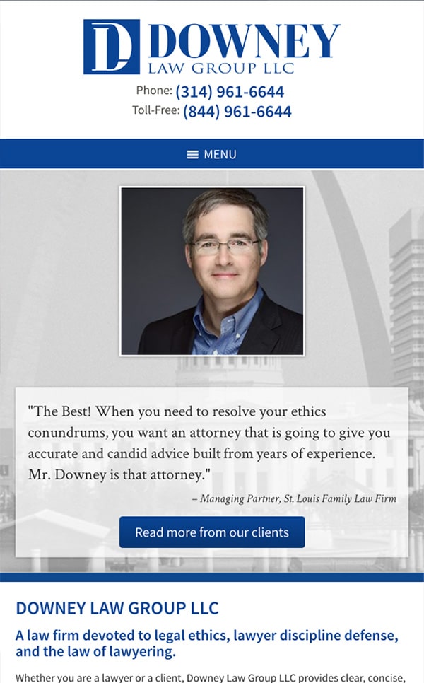 Mobile Friendly Law Firm Webiste for Downey Law Group LLC