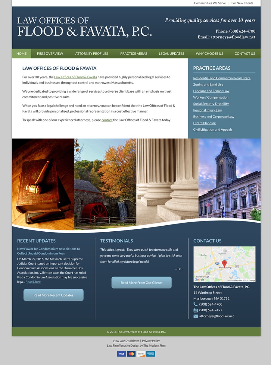 Law Firm Website Design for Law Offices of Flood & Favata