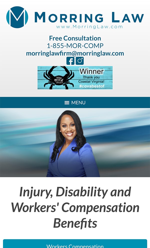 Mobile Friendly Law Firm Webiste for Morring Law PLLC