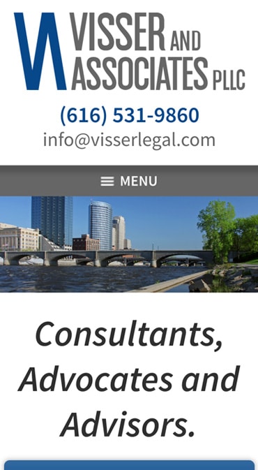 Responsive Mobile Attorney Website for Visser and Associates, PLLC