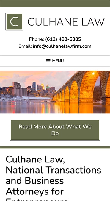 Responsive Mobile Attorney Website for Culhane Law