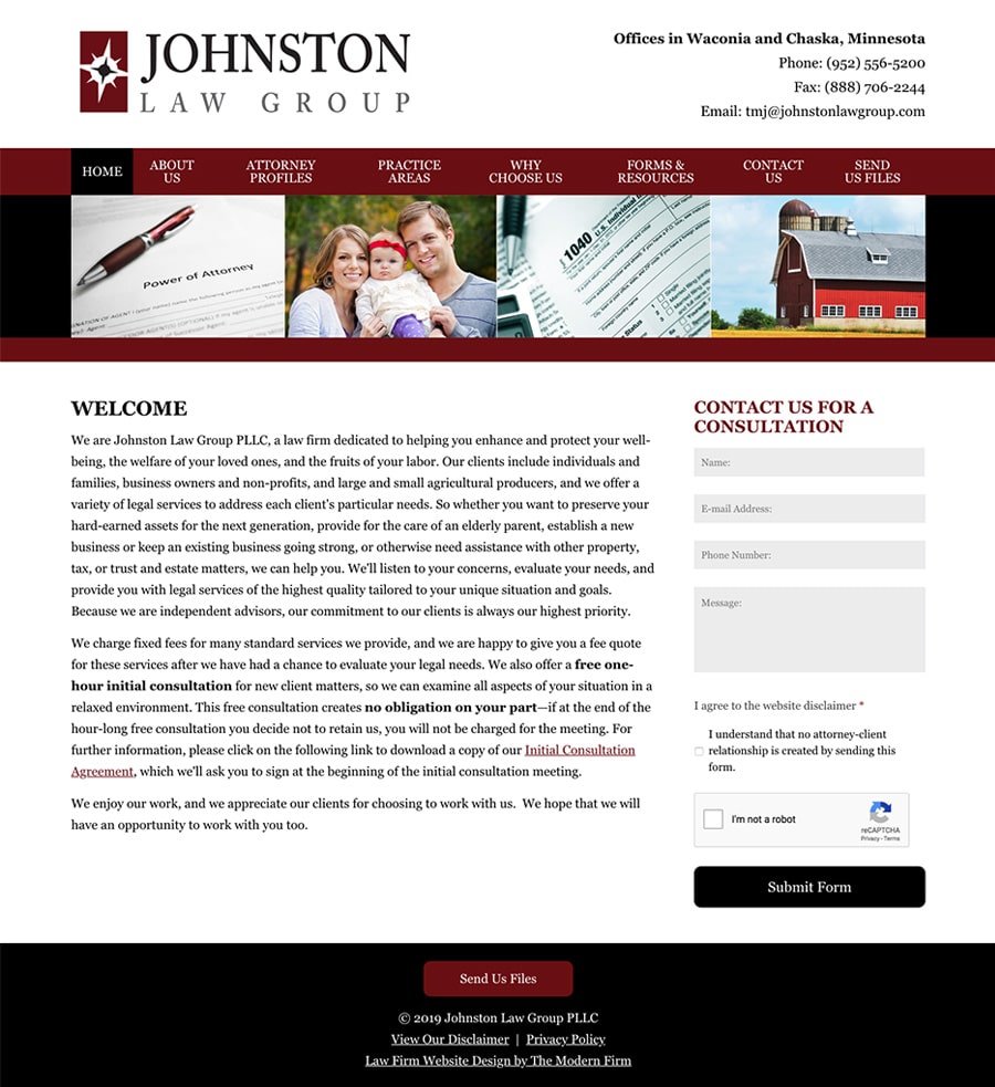 Law Firm Website Design for Johnston Law Group, PLLC