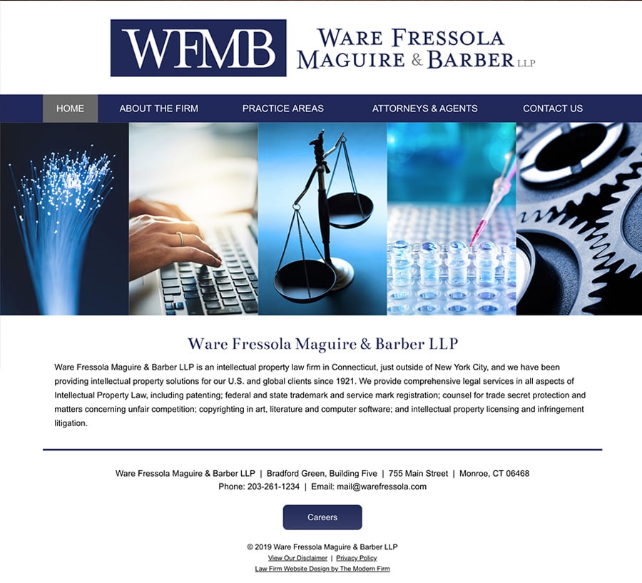 Law Firm Website Design for Ware Fressola Maguire & Barber LLP